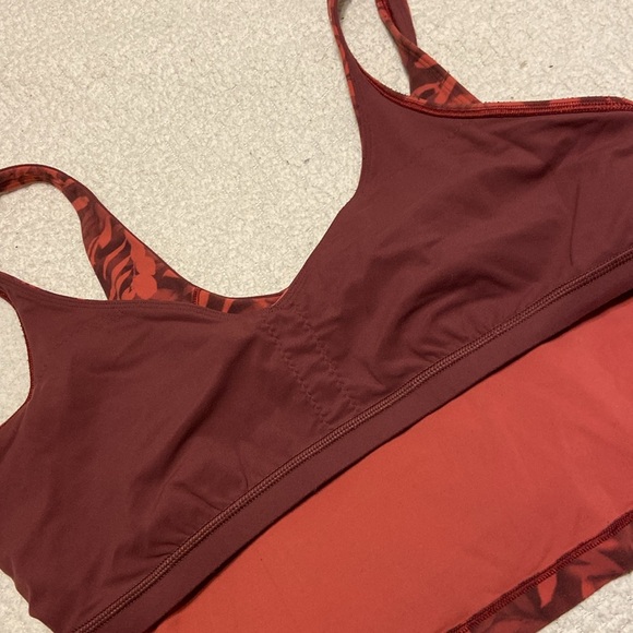 Lululemon Align Cropped Tank Top Spray Leaf Fireside Red Multi Size 14 - Picture 7 of 9